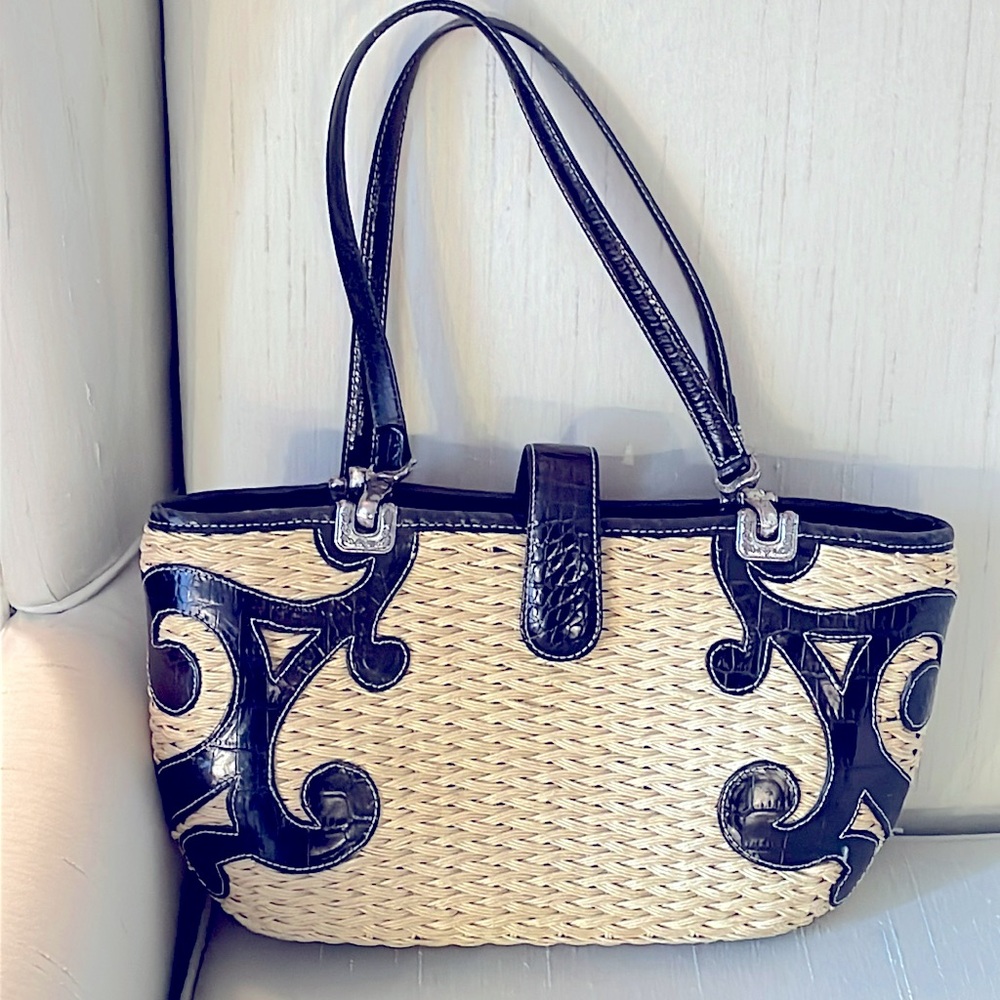Brighton Straw With Leather Trim Shoulder/Tote Bag